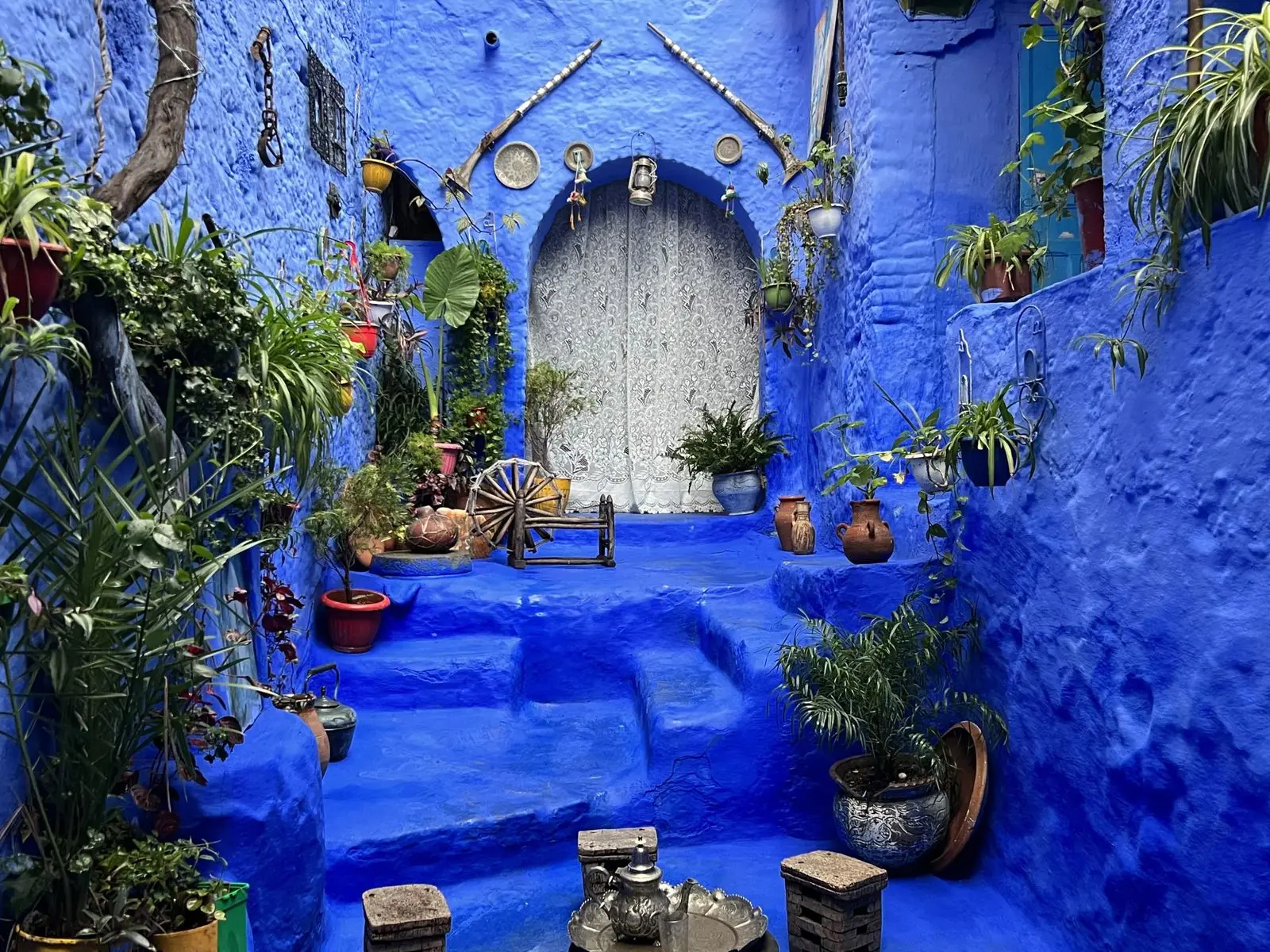Callejón azul en la medina de Chefchaouen